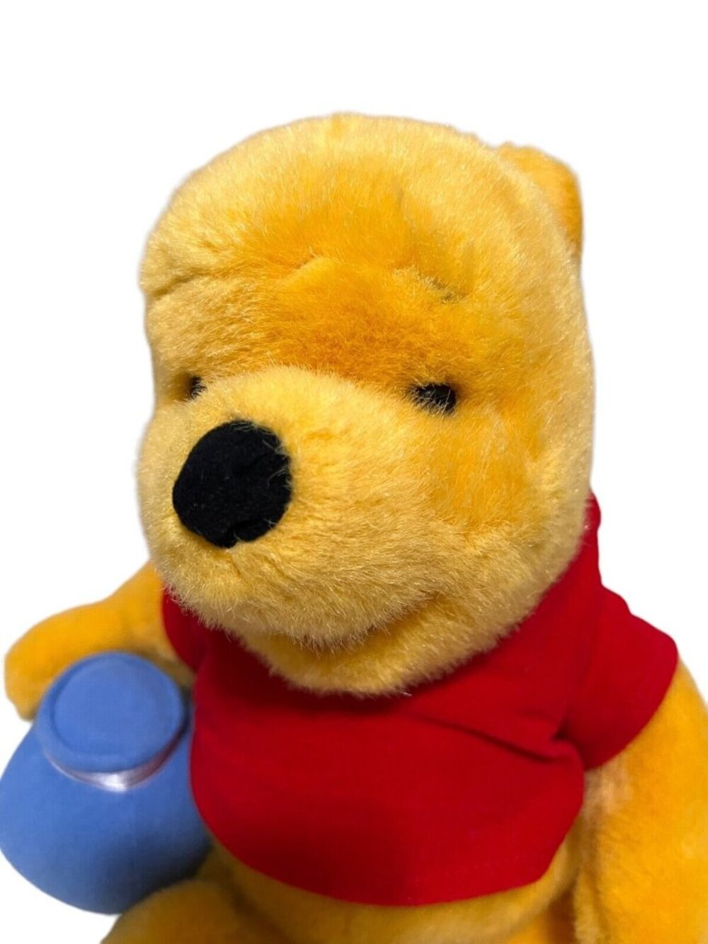DISNEY Vintage Winnie-the-Pooh With Honey Pot Plush 10” Red Shirt - Picture 9 of 13